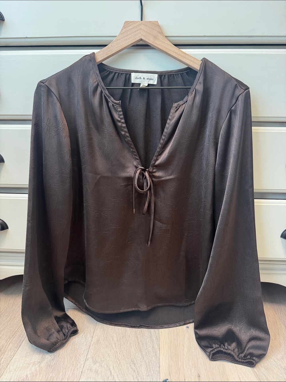 Cloth & stone hammered satin top